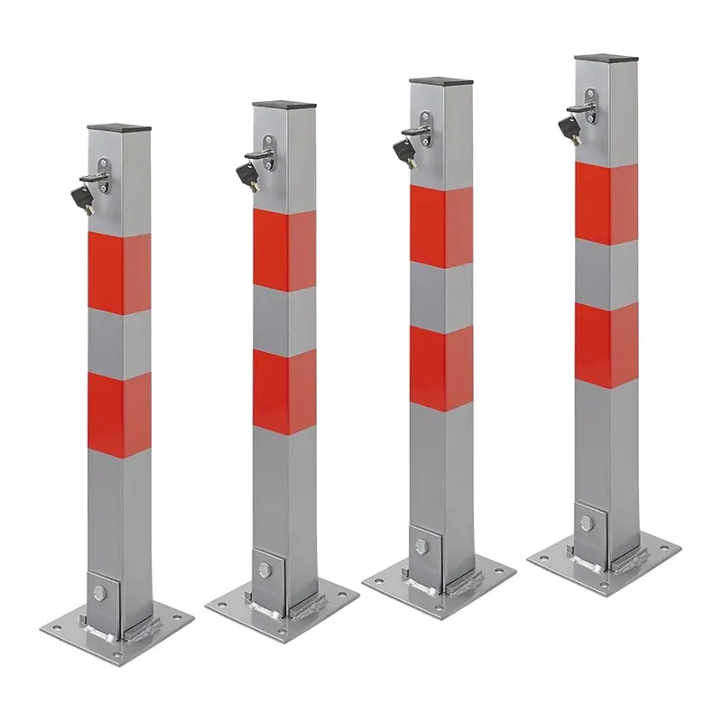 4er Set Parkpfosten mit Schloß Parkplatzsperre aus Stahl 655 x 60 x 60 mm Garantierte Lieferung