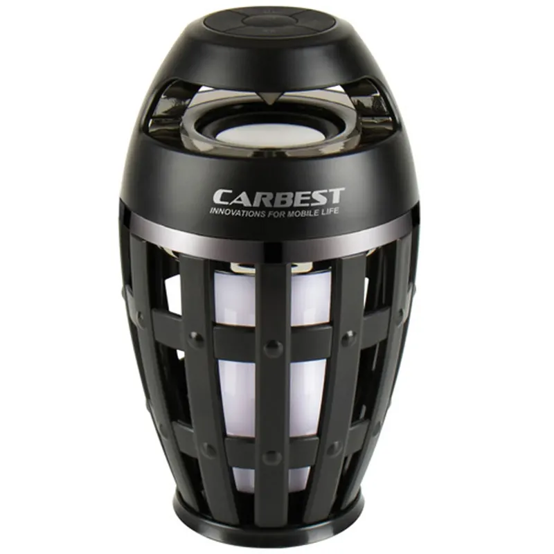 Carbest LED Leuchte - Flammeneffekt mit Bluetooth Lautsprecher - Akku Lampe Camping Neu Im Sortiment