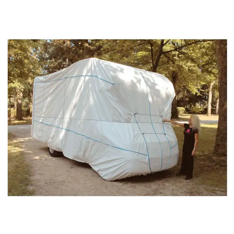Top-Angebot Wohnwagen Schutzhülle 550x235 cm, Camping Outdoor Schutzhaube für Vans, weiss