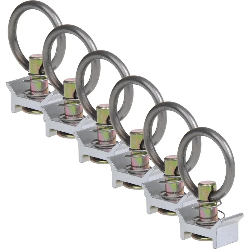 Neue Ware 6 Stück Stud Fitting mit Öse Zurröse für Zurrschienen Airlineschiene Endfitting