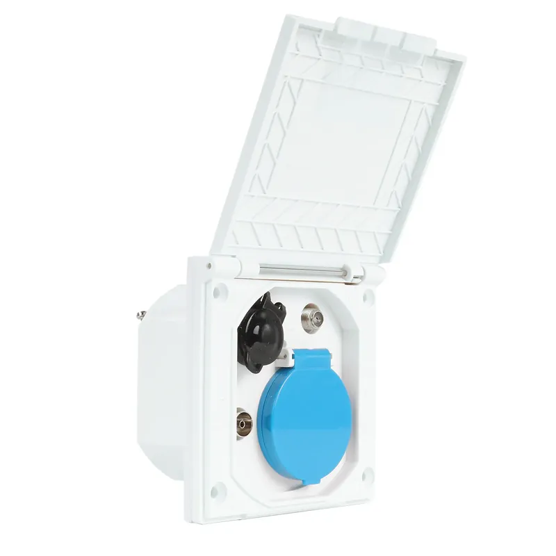 Knallerangebot Multi Aussensteckdose | versch. Farben | 240V | 12V | Antenne | Satellit | IP44