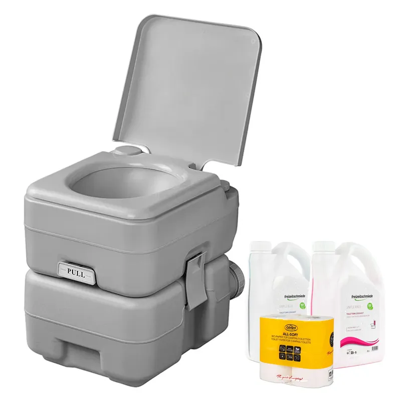 Campingtoilette tragbare Chemietoilette inkl. Sanitärflüssigkeit Toilettenpapier Heißes Angebot