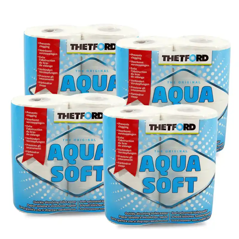 Thetford Aqua Soft Toilettenpapier für Campingtoiletten 4 x 4 Rollen Begrenztes Angebot