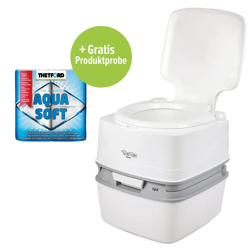 Must-Have Thetford Porta Potti Qube 165 Campingtoilette 21L + Toilettenpapier