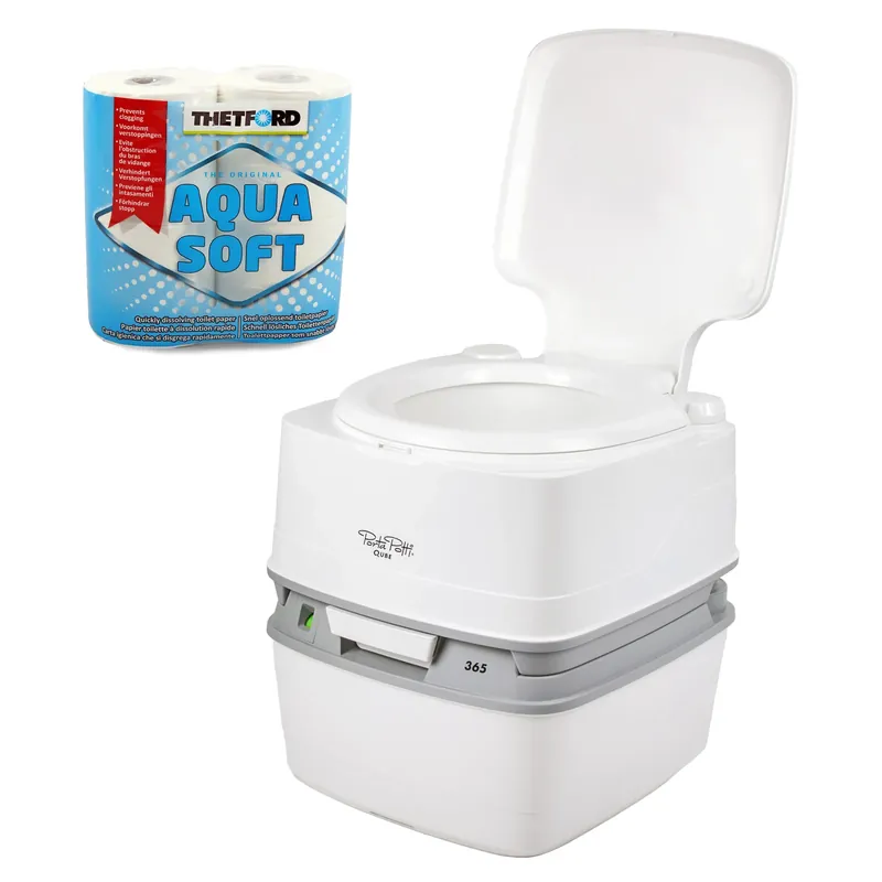 Neuheit Thetford Porta Potti Qube 365 Campingtoilette 21 L + Toilettenpapier + Chemie