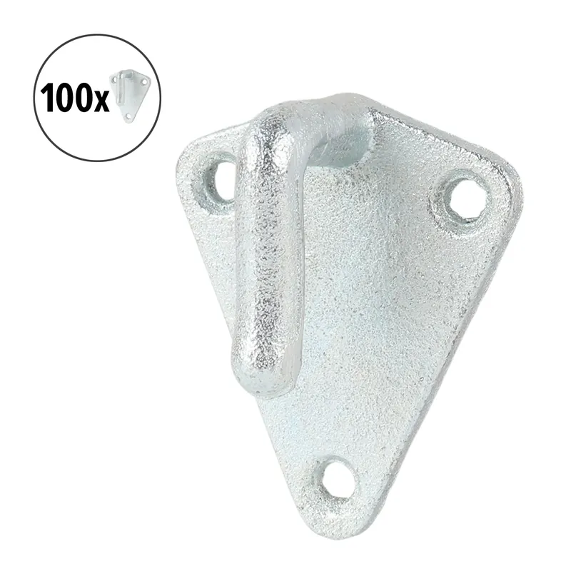 100x Planenhaken Metall mit Öse 40x45 Dreieck Stahl verzinkt Netz Haken Anhänger Bestpreis