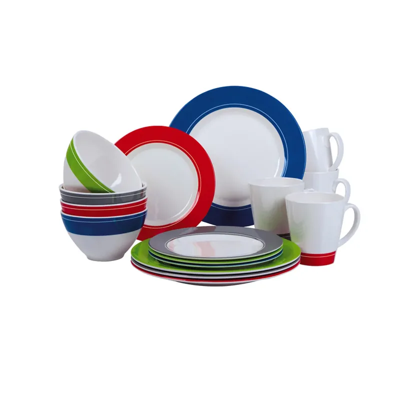 16-teiliges Melamin Geschirrset Camp4 Burano Kombiservice für Camping Outdoor Mega-Angebot