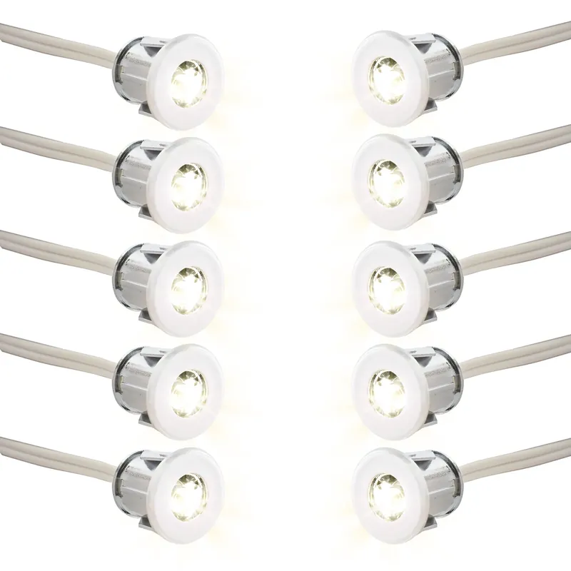 10x Einbaustrahler 12V Mini LED-Spot 50lm Leuchte Chrom für Wohnwagen, Wohnmobil Preis Gesenkt