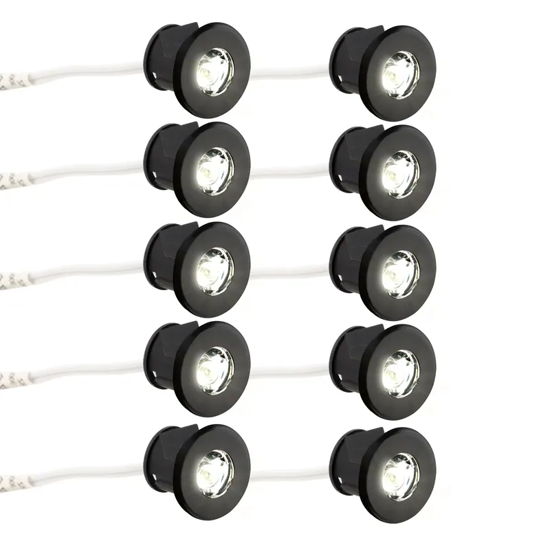 10x Einbaustrahler 12V Mini LED-Spot 50lm Lampe schwarz für Wohnwagen Wohnmobil Top-Seller