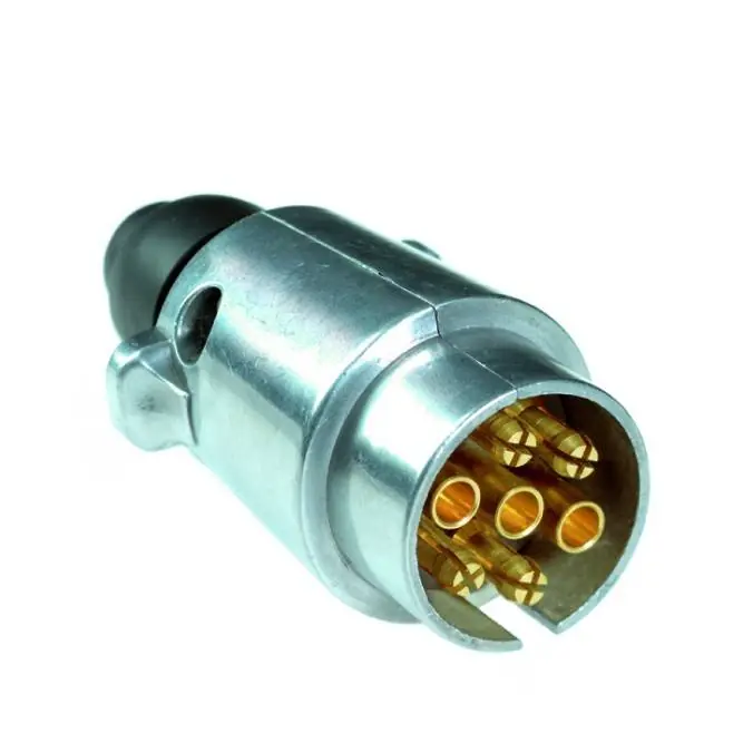 Geprüft Stecker - 12V, 7-pol., ISO 1724, Metallgehäuse