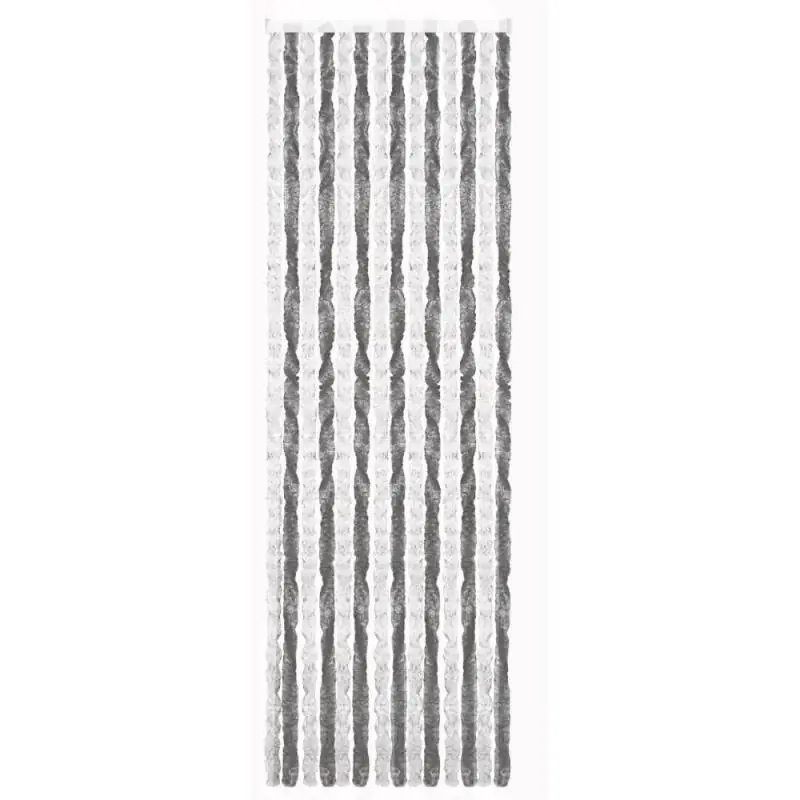 Chenille Türvorhang 56 x 205 cm - grau/weiß Wochenendangebot