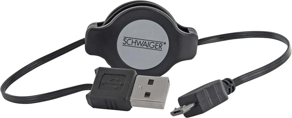 Neue Ware Schwaiger Micro-B USB ausziehbare Ladekabel