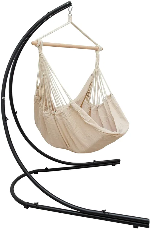 AMANKA XXL Hängesessel mit Gestell - Beige Knallerangebot