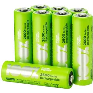 Markenprodukt 100%PeakPower Set von 8 AA Batterien