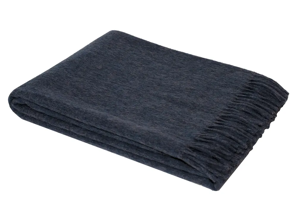 Chill Dept Santa Cruz Alpaka-Wolle Decke - Dark Blue Preisreduziert
