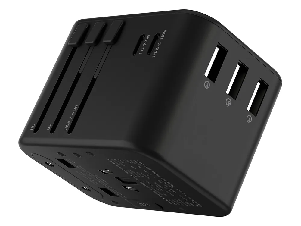 RollingSQUARE 2 USB-C und 3 USB-A Universal World Plug Meistverkauft