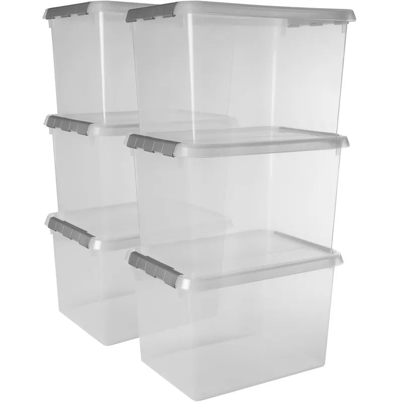 Meistverkauft Sunware Comfort Line 22 Liter transparent graue 6er-Set Aufbewahrungsboxen