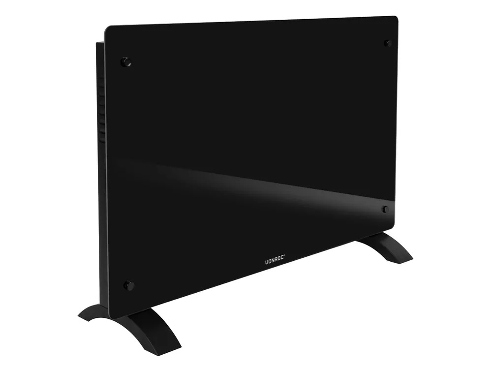 Vonroc 2000 watt Konvektorheizung mit Glasplatte - Black Preisknaller