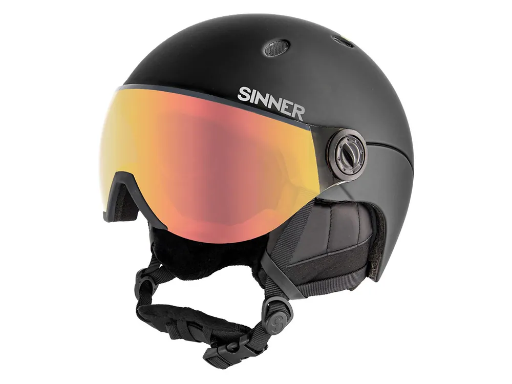 Sinner Titan Black Red Skihelm mit Visier Sichere Zahlung