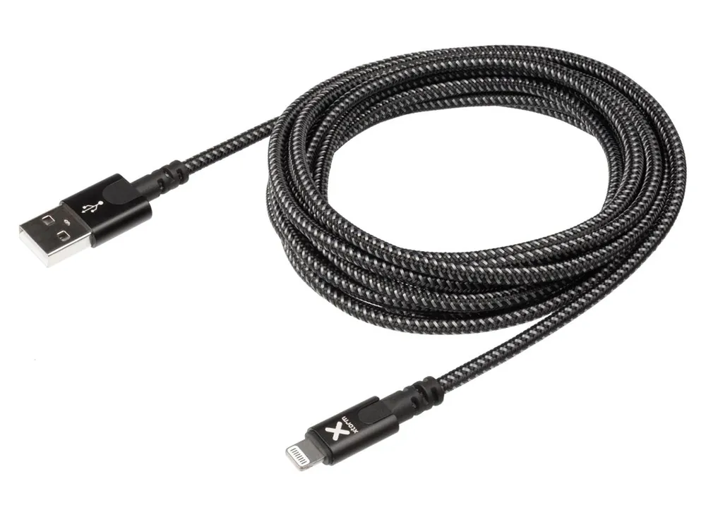 Xtorm 3 meter Schwarz Original USB auf Lightning Kabel Geprüft