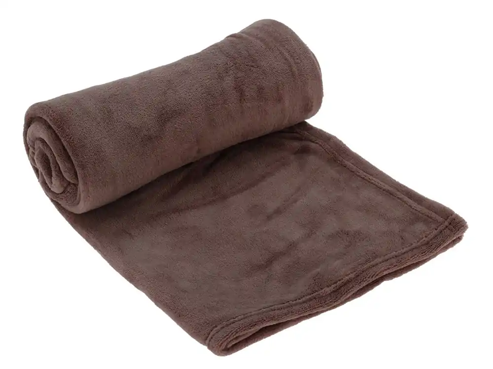 Neu 150 x 125 cm Fleece Decke - Brown