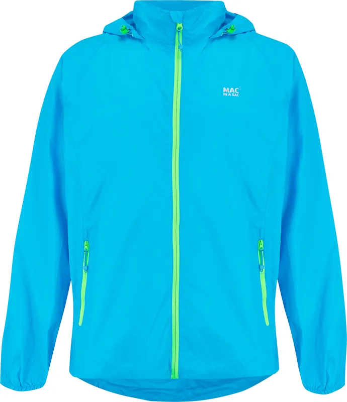 Begrenztes Angebot Mac in a Sac Neon Blue Regenjacke