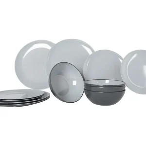 Gimex Vivid Line 12-Teilig Geschirrset - Grey Schnäppchen