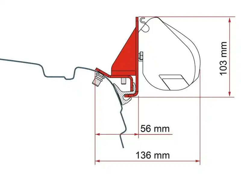 Begrenztes Angebot Fiamma F35 Adapter Combi Schiene Bracket