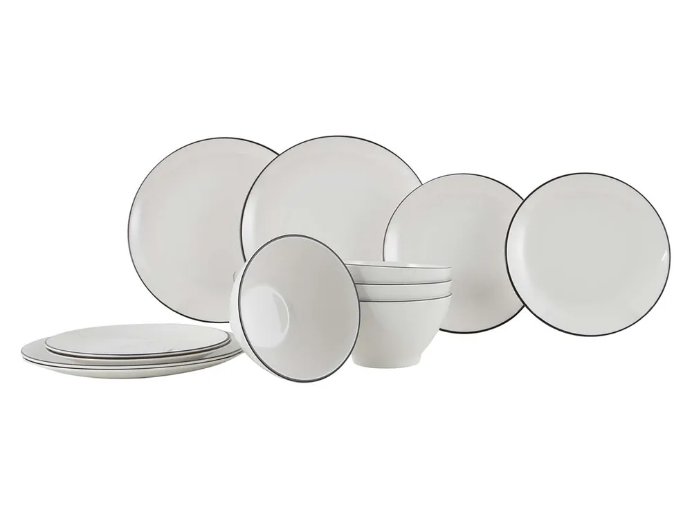 Gimex Linea Line 12-teiliges Geschirrset - Black Markenware