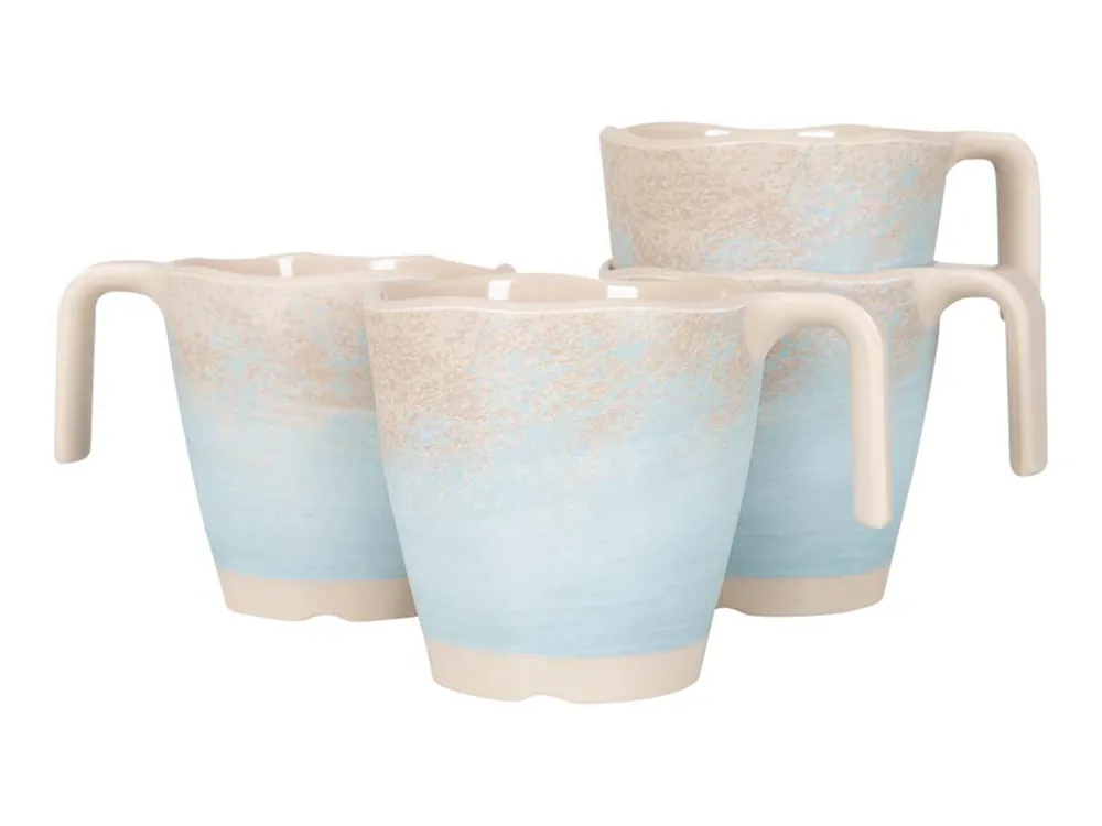 Gimex Stone Line Set von 4 300 ml Henkelbecher - Beige Preisreduziert