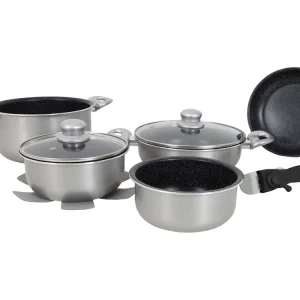 Gimex 8-teiliges Induktionstopfset - Silver Billig