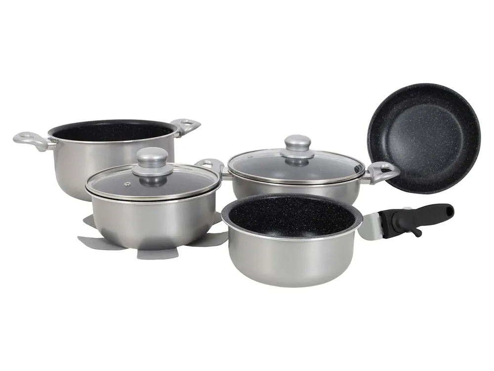 Gimex 8-teiliges Induktionstopfset - Silver Billig