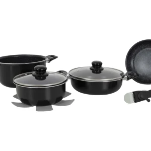 Gimex 7-teiliges Induktionstopfset - Black Abverkauf