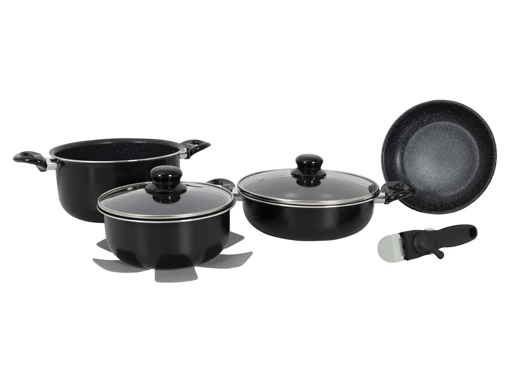 Gimex 7-teiliges Induktionstopfset - Black Abverkauf