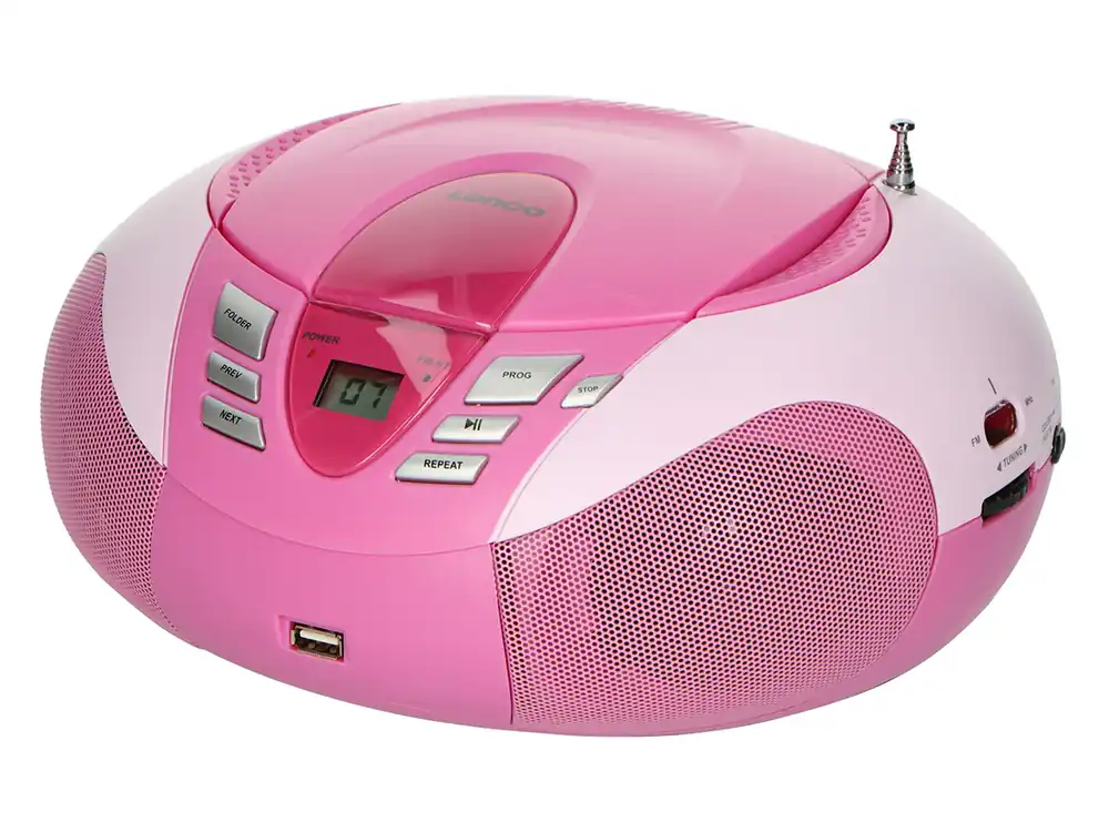 Lenco SCD-37 USB Tragbares FM-Radio - Pink Versand Am Gleichen Tag