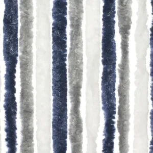 Travellife 56 x 185 grau/weiß/blau Chenille-Vorhang Letzte Chance