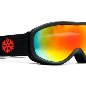 IVOL schwarz Rotes Spiegelglas Kinder Skibrille Expressversand