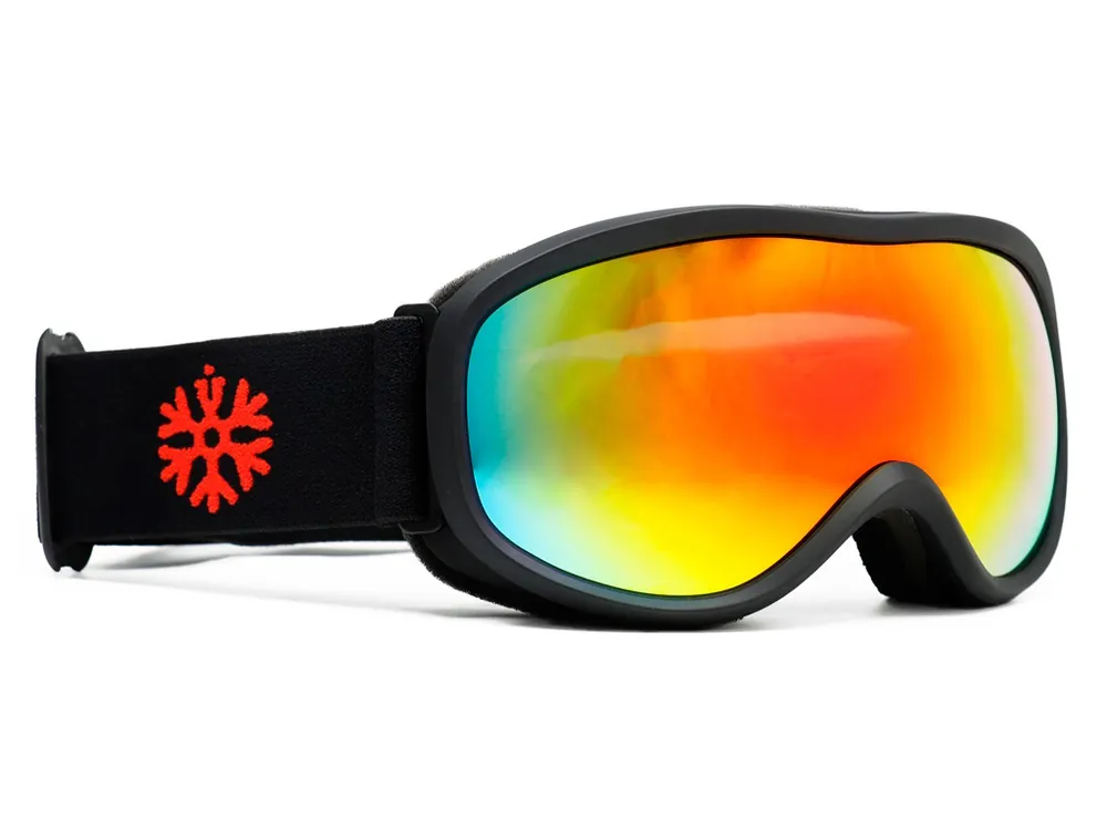 IVOL schwarz Rotes Spiegelglas Kinder Skibrille Expressversand