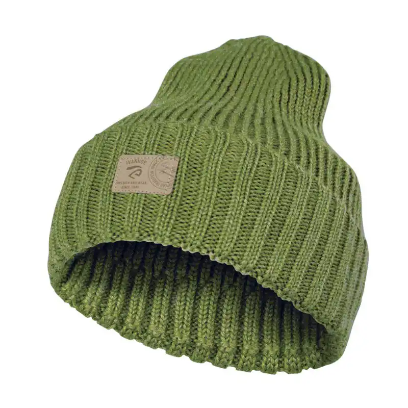 Geprüft Ivanhoe Ipsum Rippenstrickmütze aus Wolle - Green
