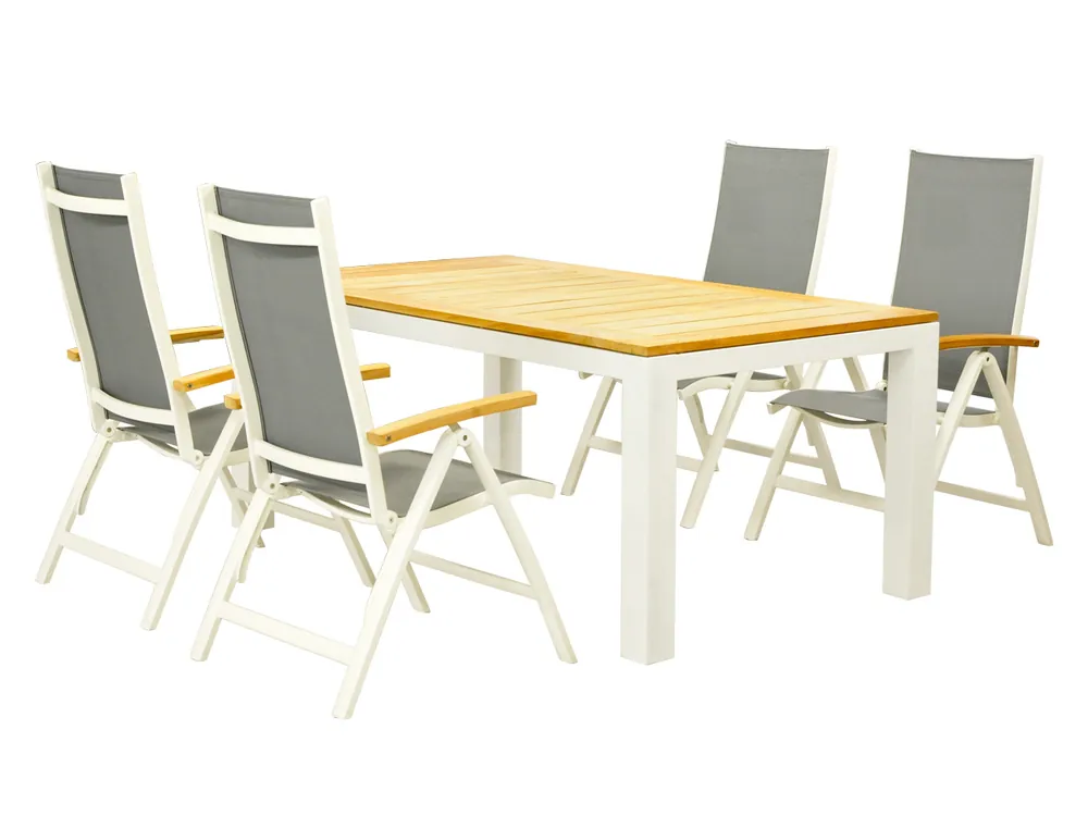 Zertifiziert Outdoor Feelings Bianco Oviedo Diningset