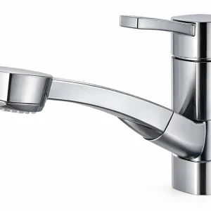 Echt Comet Capri Piccina Mischbatterie mit ausziehbarem Duschkopf – Silver