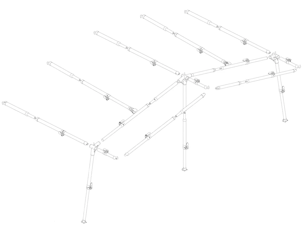 Neu Ventura Standard 250 IXL Fibermax G18 Vorzeltgestänge