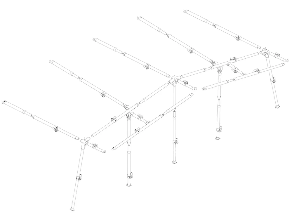 Saisonangebot Ventura Standard 250 IXL Fibermax G19 - G20 Vorzeltgestänge