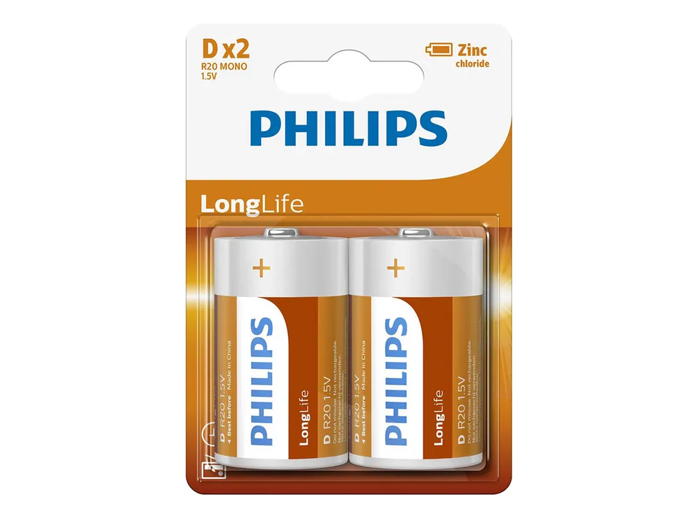 Must-Have Philips LongLife D Batterien - 2er-Pack