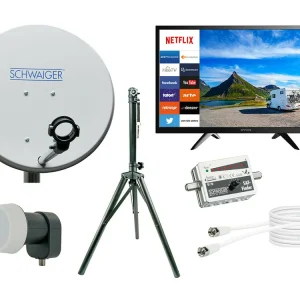 Zertifiziert Zweite Chance Schwaiger mobiles 24 "Smart-TV-Satelliten Anlage