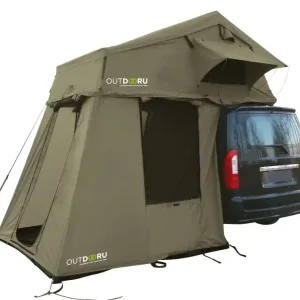 Solange Der Vorrat Reicht OutdoorU Family 4 Pers Dachzelt inkl. Vorzelt & Leiter - Grün