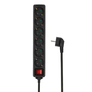 Markenware Nedis ESOC615F2BK 6-fach Steckdosenleiste - 1 Meter