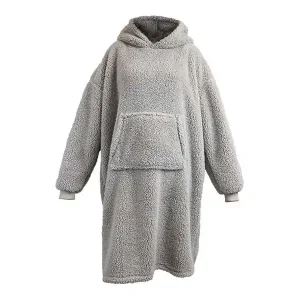 Sofort Bestellen Unique Living Teddy Long oversized hoodie - Chateau Grey