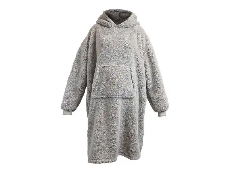 Sofort Bestellen Unique Living Teddy Long oversized hoodie - Chateau Grey