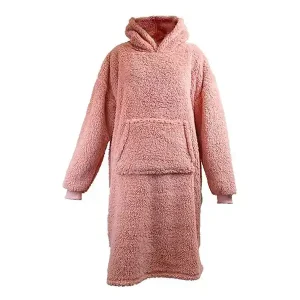 Unique Living Teddy Long oversized hoodie - Old Pink Sale
